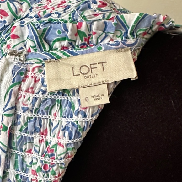 LOFT Blue and Pink Patterned Maxi Dress size 6 - Picture 10 of 10